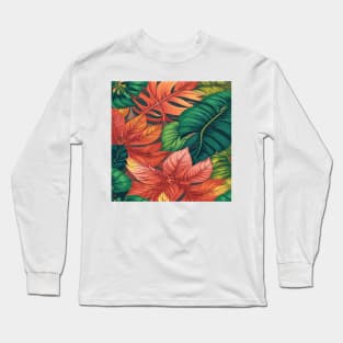 Tropical leaves Long Sleeve T-Shirt